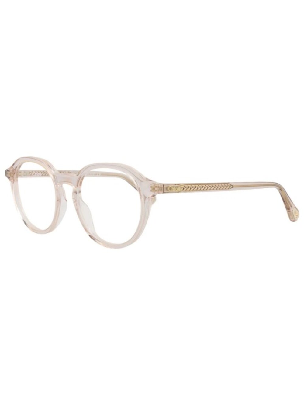 New Chloé Women's Eyeglasses Round Oval Bio Acetate Frame Pink Pink Transparent